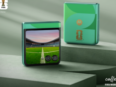 Ganhe o novo Moto Razr da Copa do Mundo da FIFA por US$ 0 mês na Verizon Motorola Razr 2025 em Spring Bud contra um canteiro de flores