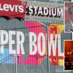 O governador da Califórnia, Gavin Newsom, caminha após uma coletiva de imprensa.