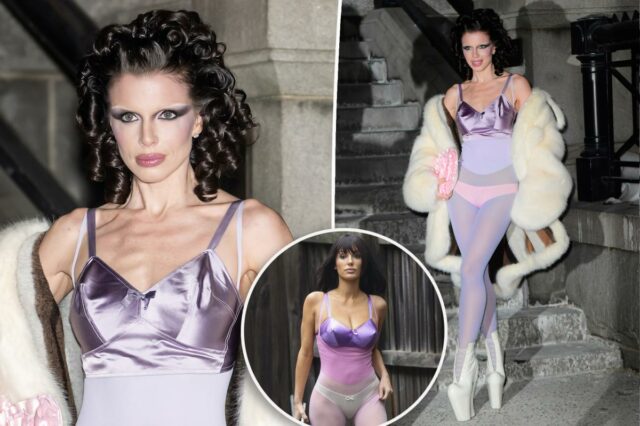 Gêmeas Julia Fox e Bianca Censori usam o mesmo look de lingerie com três meses de diferença
