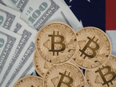 Homem de Wolcott indiciado por suposta fraude de criptografia vinculada a US$ 950 mil em perdas em jogos de azar da Stake.com A acusação de Wolcott alega esquema de criptografia de US$ 950 mil em Stake.com. Bitcoin ao lado de dólares americanos, com bandeira dos EUA em segundo plano