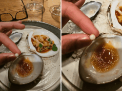 Homem fica chocado após encontrar pérola em molusco em restaurante Homem fica chocado após encontrar pérola em molusco em restaurante