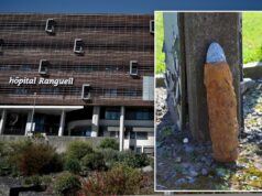 Hospital evacuado após projétil de artilharia de 8 polegadas da Primeira Guerra Mundial descoberto na bunda do paciente Uma concha da Primeira Guerra Mundial.