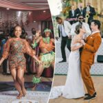 Intensificando: Casais estão iniciando a primeira dança em estilo espetacular