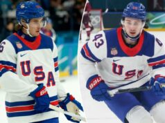 Jack e Quinn Hughes finalmente podem jogar juntos – com as Olimpíadas como palco Jack Hughes, que finalmente vai jogar com seu irmão Quinn, deu duas assistências na vitória dos Estados Unidos por 5 a 1 sobre a Letônia em 12 de fevereiro de 2026, em Milão.