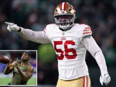 Jogador do 49ers baleado do lado de fora da boate de São Francisco após o Super Bowl 60 O atacante defensivo Keion White, da Georgia Tech, pega uma bola de futebol no NFL Combine.