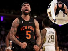 Jose Alvarado chama a estreia dos Knicks no MSG e o retorno ao lar em Nova York: ‘um para os livros’ Jose Alvarado comemora depois de marcar um gol no quarto período da vitória dos Knicks por 137-134 OT sobre os Pacers em 10 de fevereiro de 2026 no Madison Square Garden.