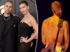 Justin Bieber estreia tatuagem nas costas – aparentemente da esposa Hailey – no Grammy de 2026 Justin Bieber estreia tatuagem nas costas – aparentemente da esposa Hailey – no Grammy de 2026