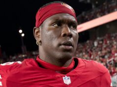 Keion White, do 49ers, baleado em São Francisco após o Super Bowl, lesão sem risco de vida keion branco getty