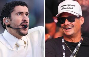 Kid Rock reage ao show do intervalo do Bad Bunny no Super Bowl: ‘Eu não entendi nada disso’ | Vídeo Bad Bunny se apresentando no Super Bowl LX (Getty Images)