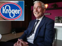 Kroger nomeará o ex-executivo do Walmart Greg Foran como próximo CEO: relatório Sinal exterior da mercearia Kroger com
