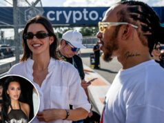 Lewis Hamilton estava ligado a Kendall Jenner antes do romance secreto com sua irmã Kim Kardashian Kendall Jenner e Lewis Hamilton no Autódromo Internacional de Miami.