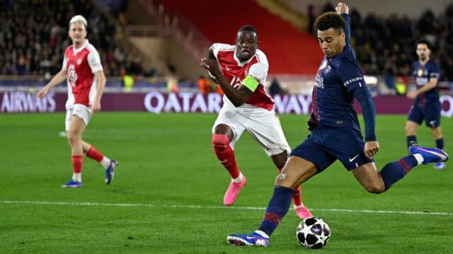 Liga dos Campeões da UEFA – Doue inspira o PSG na vitória por 3-2 sobre o Mônaco; Dembélé sai lesionado
