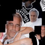 Uma página de scrapbook dos arquivos de Epstein divulgados.