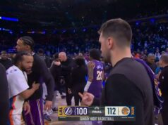 Luka Doncic dispensa o ex-companheiro de equipe Jalen Brunson em uma troca engraçada após o Knicks-Lakers Luke Doncic despistou Jalen Brunson depois que os Knicks derrotaram o Lakers em 1º de fevereiro.
