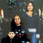 Aurelia Choc Cac, Niurka Zuleta Choc e Anthony Garcia Choc posando para foto.