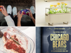 Mais de 30 presentes exclusivos de Dia dos Namorados para homens: ideias inteligentes, fofas e práticas que vão deixá-lo entusiasmado Duas pessoas segurando controles Xbox personalizados, flores sob uma luz de cultivo, um dispositivo sous vide cozinhando bife e um livro do Chicago Bears