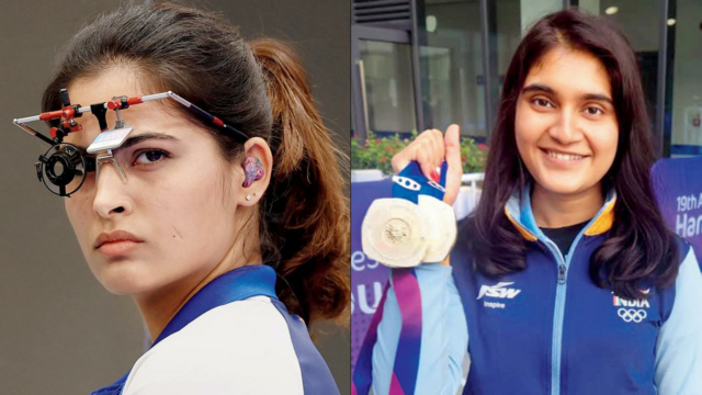 Manu Bhaker leva prata, Esha Singh leva bronze na pistola 25m no torneio asiático
