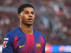 Marcus Rashford descartou a partida de ida das semifinais da Copa del Rey do Barcelona contra o Atlético de Madrid Marcus Rashford jogando contra o Mallorca