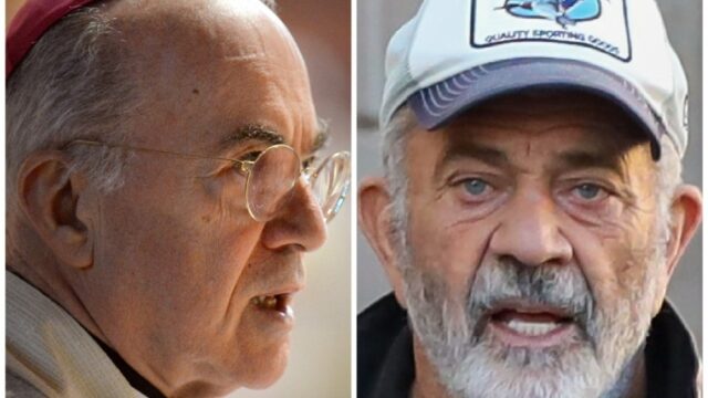 Mel Gibson consultando o arcebispo excomungado — que certa vez chamou o Papa Francisco de “servo de Satanás” — para a “ressurreição de Cristo” 
