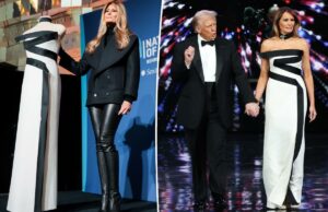 Melania Trump doa seu vestido de posse ao Smithsonian com leggings de couro e Louboutins Melania Trump doa seu vestido de posse ao Smithsonian com leggings de couro e Louboutins