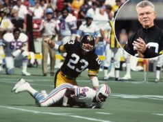 Mike Wagner, quatro vezes campeão do Steelers Super Bowl, morreu aos 76 anos O zagueiro Mike Wagner nº 23 do Pittsburgh Steelers olha para cima depois de enfrentar o wide receiver Billy Johnson nº 84 do Houston Oilers durante um jogo no Three Rivers Stadium por volta de 1979 em Pittsburgh, Pensilvânia.
