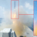 Outras imagens e vídeos dos ataques mostram os TLAMs em sua cor cinza padrão. (USN)