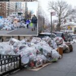 Montanhas de lixo de Nova York se acumulam – inclusive ao redor da Mansão Gracie – à medida que a coleta de lixo é atrasada após a tempestade de neve