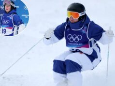 NBC exclui filmagem após confundir o gênero do atleta trans sueco no feed dos Jogos Olímpicos de Inverno de 2026 Elis Lundholm competindo na Women's Moguls Qualification 2 nos Jogos Olímpicos de Inverno de Milano Cortina 2026.