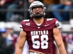 NCAA dá ao linebacker de Montana, Solomon Tuliaupupu, nono ano de elegibilidade O linebacker de Montana, Solomon Tuliaupupu, comemora uma demissão em 6 de dezembro de 2025.