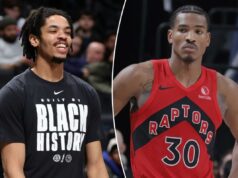 Nets esperam que as aquisições desconhecidas de Josh Minott e Ochai Agbaji possam ser peças-chave para a reconstrução O novo Net Josh Minott fica todo sorriso durante o aquecimento. Ele não jogou na vitória do Brooklyn por 127-113 sobre o Wizards em 7 de fevereiro de 2026 no Barclays Center.