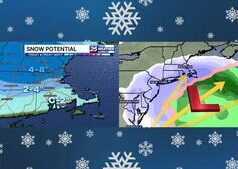 Novo mapa de neve de sexta-feira para Massachusetts, depois uma possível tempestade maior na segunda-feira Novo mapa de neve de sexta-feira para Massachusetts, depois uma possível tempestade maior na segunda-feira