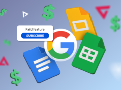 O Google está bloqueando suas melhores ferramentas de produtividade atrás de um acesso pago de US$ 20 Um smartphone com o logotipo do Google Docs, ícone de microfone, balão de comentários e ícone de engrenagem em um fundo azul