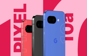 Pixel 10a vaza intensamente antes do lançamento de amanhã Três smartphones com sinais 'X' vermelhos nas etiquetas de especificações de bateria, câmera, memória, tela, rede e processador.