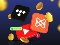 O YouTube acabou de pagar outro recurso básico, mas já encontrei uma alternativa melhor Ilustração de um telefone com recursos do YouTube Premium na tela em um fundo multicolorido