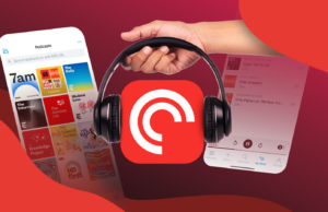 O aplicativo de podcast ‘obsessivo’ que é muito melhor que o Spotify ou a Apple Foto de uma mulher ouvindo música em seus fones de ouvido