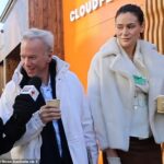 Eric Schmidt, 70, com Gloria-Sophie Burkandt, de 27 anos, no Fórum Econômico Mundial em Davos, em janeiro