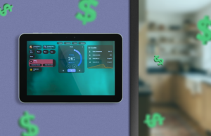 O brilho do tablet vintage que me economizou US$ 200 Dois tablets Android vistos de trás com várias notas de dólar ao redor