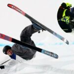 O esquiador finlandês Elias Lajunen no terrível outono dos Jogos Olímpicos de Inverno de 2026