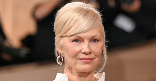 O look NYFW de Pamela Anderson incluía este grampo anti-jeans Vestidos De Mãe Rica à Venda