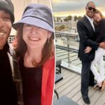 O marido da ex-aluna de 'NYPD Blue' Kim Delaney foi preso depois que ela supostamente tentou atropelá-lo com o carro