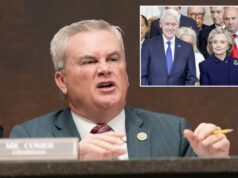 O presidente do Partido Republicano na Câmara rejeita ‘oferta irracional’ de Bill e Hillary Clinton antes do voto de desacato James Comer falando em um evento, com