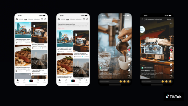 As configurações de privacidade do autor no TikTok (esquerda) e iPhone (centro, direita)