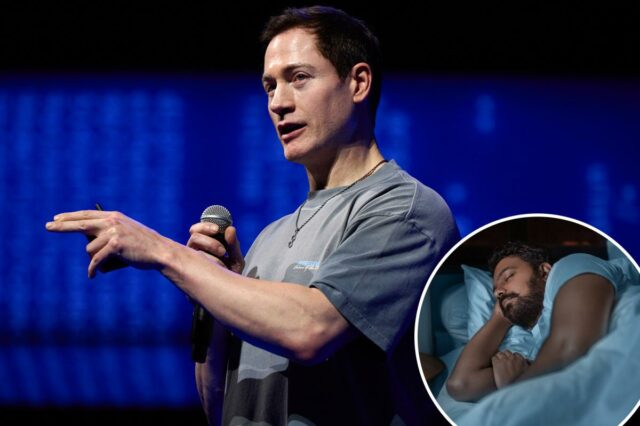 Bryan Johnson, cofundador e CEO da Blueprint, falando durante a conferência Bitcoin 2025.