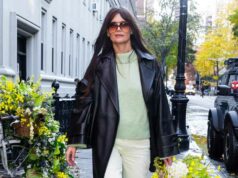 O suéter verde menta de Katie Holmes dá às roupas de inverno um toque divertido de cor Meghan Markle