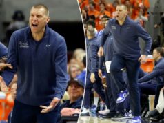 O técnico do Kentucky, Mark Pope, foi pego atacando árbitros no microfone quente após ligação polêmica: ‘Nos traiu’ O técnico do Kentucky, Mark Pope, reagindo a uma ligação durante um jogo de basquete.