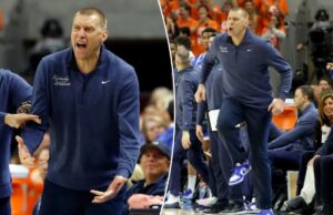 O técnico do Kentucky, Mark Pope, foi pego atacando árbitros no microfone quente após ligação polêmica: ‘Nos traiu’ O técnico do Kentucky, Mark Pope, reagindo a uma ligação durante um jogo de basquete.