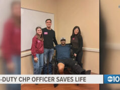 Oficial de CHP fora de serviço salva vida Yahoo news home