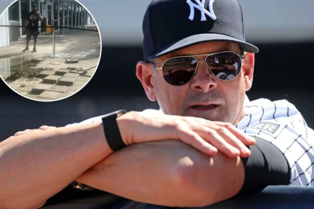 O técnico dos Yankees, Aaron Boone, sobre o problema de esgoto no Steinbrenner Field no sábado: “Não é ótimo. E está em todo lugar.