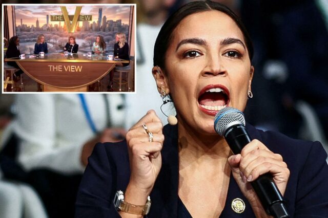 Os co-apresentadores do 'The View' concordam que a AOC cometeu A deputada norte-americana Alexandria Ocasio-Cortez (D-NY) fala ao microfone na Conferência de Segurança de Munique.