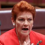 Pauline Hanson no Senado Australiano (Alex Ellinghausen/Nine)